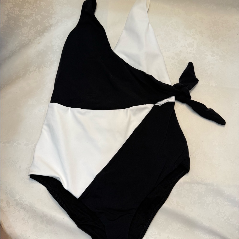 Black and White One-Piece Swimsuit
